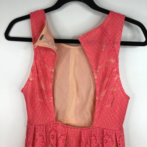Free People Rocco coral peach lace open back Dress Size 0 - Picture 9 of 11